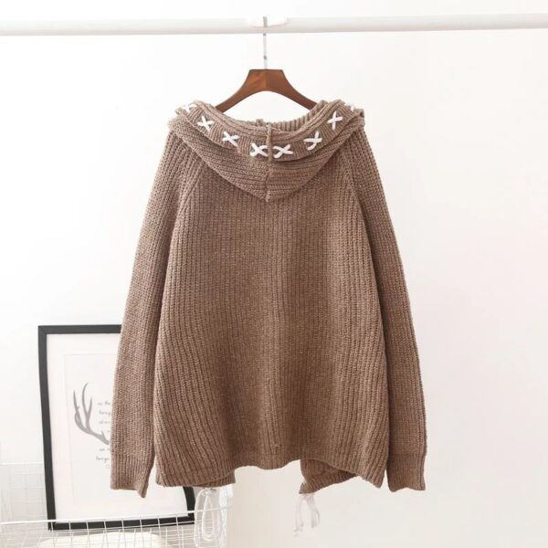 Women Hooded The One-Size Casual Top Sweater - Image 2