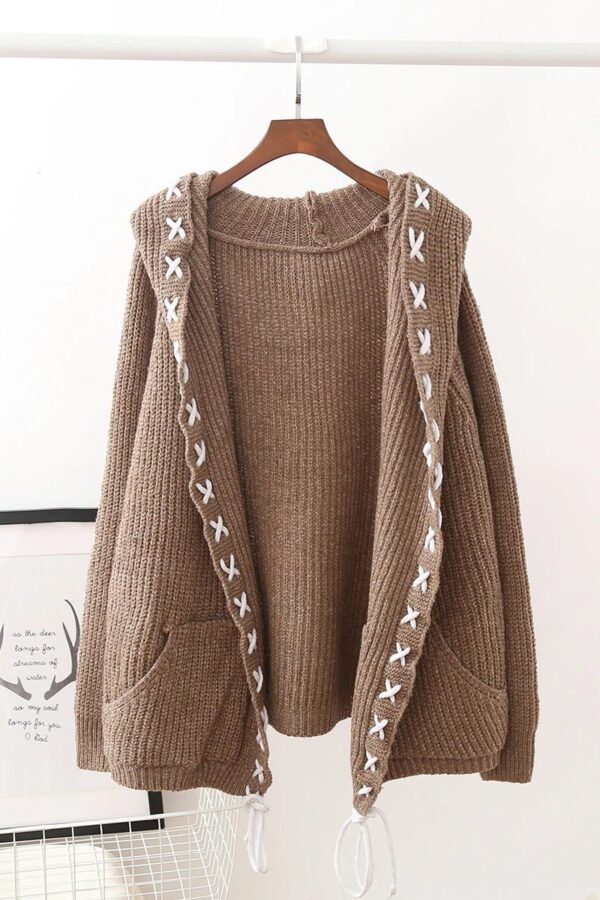 Women Hooded The One-Size Casual Top Sweater - Image 3