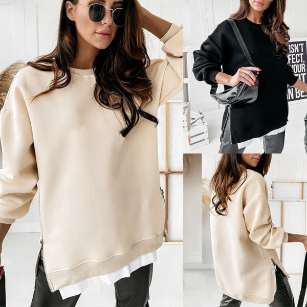 Ladies Trendy Solid Color Polyester Sweater